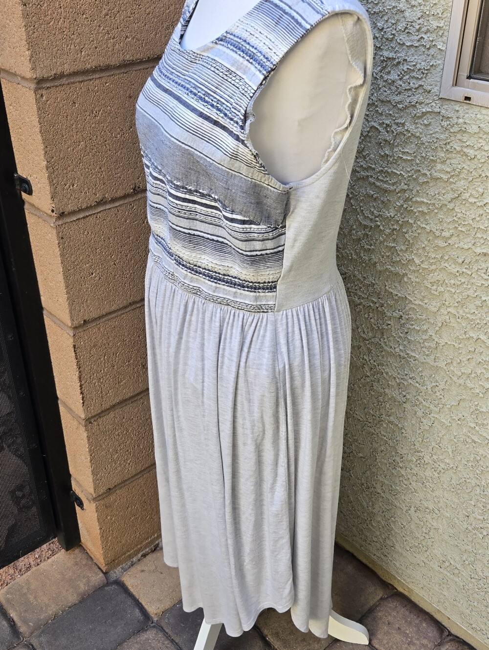 Anthropologie Dolan Striped Bodice Sleeveless Cream Dress - Picture 5 of 10